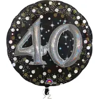 Amscan Folieballon sparkling 3D 40 (81cm) (zwart, goud, zilver)