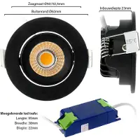 EcoDim Led inbouwspot | Zwart | Rond | 2700K | Ø 55 mm | 5W |