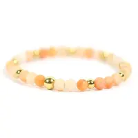 Heaven Eleven KIDS - meisjes - armband - edelsteen - aventurien - oranje - 4mm - 15 cm