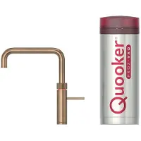 Quooker Fusion square messing patina met Combi reservoir