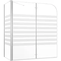 vidaXL Badwand gestreept 120x68x130 cm gehard glas