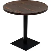 vidaXL Bistrotafel rond 80x75 cm MDF en staal donker essenkleur