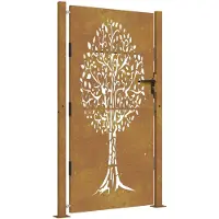 vidaXL Poort 100x175 cm boomontwerp cortenstaal