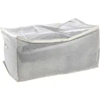 MSV opbergtas/beschermhoes beddengoed/kleding - grijs - polyester - 91 x 53 x 47 cm - Opberghoezen
