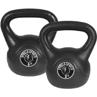 Gorilla Sports Voordeelset Kettlebells 6 en 8 kg zwart kunststof