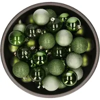 Cosy & Trendy Kunststof kerstballen 48x stuks 6 cm groen - Kerstbal