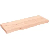vidaXL Wandschap 100x40x(2-6) cm onbehandeld massief eikenhout