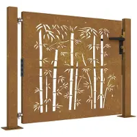 vidaXL Poort 100x75 cm bamboe-ontwerp cortenstaal
