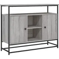 vidaXL Dressoir 100x35x80 cm bewerkt hout grijs sonoma