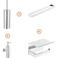Guido Gusto Toilet accessoires set Chroom exclusief met beugel en zeepdispenser