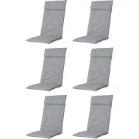Madison - Tuinkussen - Lage Rug - 6 st - Outdoor Palm Grey - 105x50cm