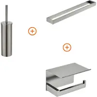 Guido Gusto Toilet accessoires set Gun metal exclusief met beugel