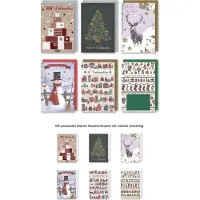 Horn 6 Weihnachtskarten mit Umschlag Set - Mit 6 passenden kleinen Geschenkkarten mit weißem Umschlag - Weihnachtskarte Klappkarten - A6 - Fröhliche Weihnachten - 12 Kerstkaarten met Duitse tekst