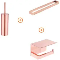 Guido Gusto Toilet accessoires set Mat rose goud exclusief met beugel