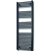 Sanicare elektrische design radiator 45x172cm zwart met thermostaat links chroom