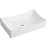 Praya Slide opzetwastafel 65x39.5x13.5cm wit