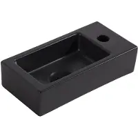 Wiesbaden Rhea S mini fontein rechts 36,5 x 18 x 9 cm keramiek mat zwart