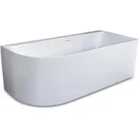 Luca Half vrijstaand ligbad sanitair primo acryl 165x75x60 cm rechts glans wit