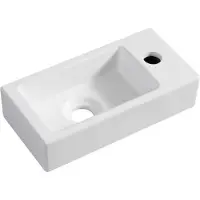 Boss & Wessing Fontein BWS Rinka 36,5x18x9 cm Kraangat Rechts Mat Wit