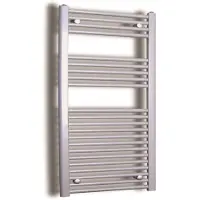 Sanicare elektrische design radiator 60x112cm inox-look met thermostaat links zwart