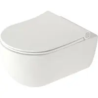 Plieger Wandcloset Pack Kansas Diepspoel Rimless Met Kansas D2 Closetzitting Slim 36x54.5 cm Wit