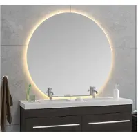 Wiesbaden Badkamerspiegel Rond Tramonto Met Led Dimbaar en Spiegelverwarming 120 X 112 X 0,3 CM