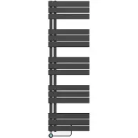 Belrad Handdoekradiator - links - aansluiting/comb - 1600X500mm- Zwart BUCZ1600500