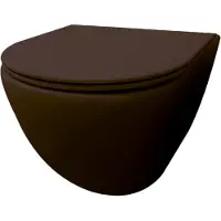 Best design Wandcloset morrano rimfree blinde bevestiging incl zitting mat donkerbruin