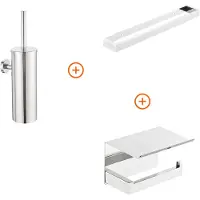 Guido Gusto Toilet accessoires set Chroom design met beugel