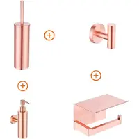 Guido Gusto Toilet accessoires set Mat rosé goud exclusief met zeepdispenser