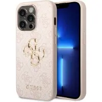 GUESS 4G Metal Logo Backcover voor de Apple iPhone 14 Pro - Roze