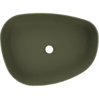 Arcqua Waskom Rocker Cast Marble 50x37 cm Organisch Links Mat Groen
