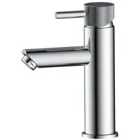 Sanilux Wastafelmengkraan mia opbouw met geribbeld knop chroom
