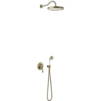 Tres Regendoucheset Clasic Mengkraan Incl. Handdouche Verouderd Messing Mat