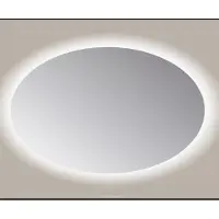 Sanicare Spiegel q-mirrors 140x90 cm ovaal met rondom led warm white en afstandsbediening incl. Ophangmateriaal