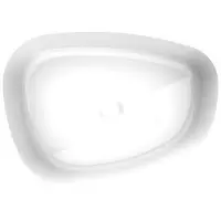Arcqua Waskom rocker cast marble 50x37 cm organisch links glans wit