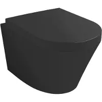 Boss & Wessing Rimless wandcloset bws mark mat zwart pk met toiletzitting softclose en quick release mat zwart