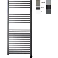 Sanicare elektrische design radiator 45x112cm gunmetal met thermostaat rechts chroom