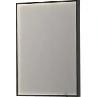 Ink Spiegel SP19 Rechthoek In Stalen Kader Met Indirecte Colour Changing LED Verlichting 60 x 4 x 80 cm Mat Zwart