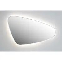 Ink Spiegel organisch sp23 80x50 cm met verlichting en spiegelverwarming rechts geborsteld koper
