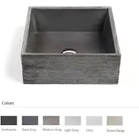 Urbi et Orbi Opzet wastafel in vivo beton 38x38x16 cm licht grijs
