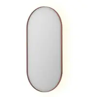 Ink Spiegel SP21 Ovaal In Stalen Kader 50 x 4 x 100 cm Met Color Changing LED Verlichting Geborsteld Koper