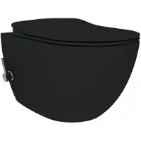 Boss & Wessing Wandcloset bws rimoff ophang toilet met bidetkraan warm en koud water mat zwart