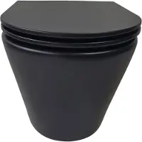 Boss & Wessing Astev rimless wandcloset bws mat zwart met flatline toiletzitting softclose en quick release mat zwart