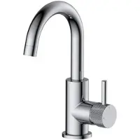 Sanilux Wastafelmengkraan Largo Opbouw Met Draaibare Uitloop Met Geribbeld Knop Chroom