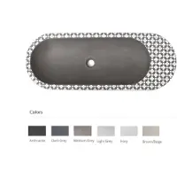 Urbi et Orbi Opzet wastafel holywater l beton ovaal 95x35.5x14 cm ivoor