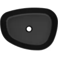 Arcqua Waskom rocker cast marble 50x37 cm organisch rechts mat zwart