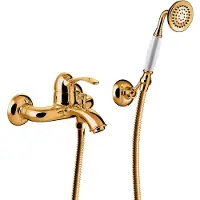 Tres Badmengkraan clasic 1 hendel incl handdouche en doucheslang goud