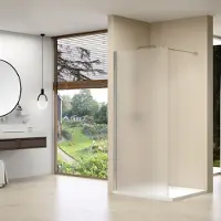 Van Rijn Inloopdouche st01 120x200 cm melkglas 8 mm met stabilisatiestang rvs