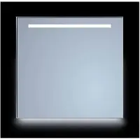 Sanicare Spiegel Q-Mirrors 120x70 cm Rechthoek Met Aan De Bovenkant & Onderzijde LED Cold White, Omlijsting Mat Zwart incl. ophangmateriaal Zonder Schakelaar